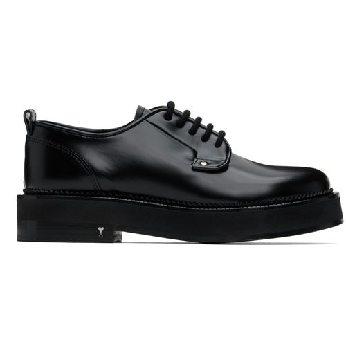 AMI Paris Black Anatomical Toe Derbys for Men