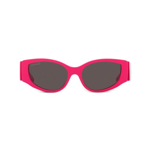 Balenciaga Eyewear Logo-Print Rectangle-Frame Sunglasses Pink