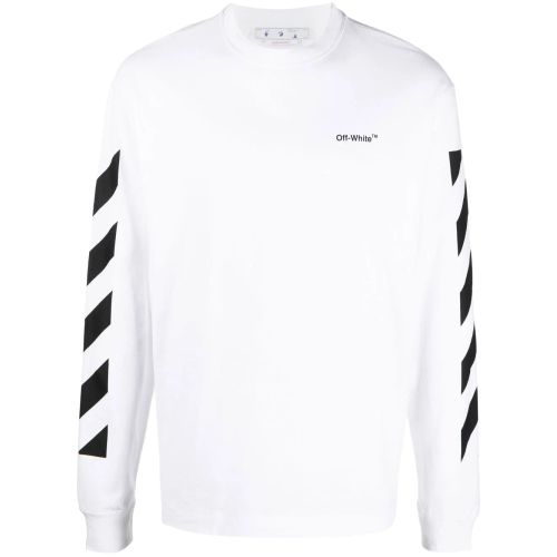 Off-White Logo-Print Long-Sleeved T-Shirt Grey for Men