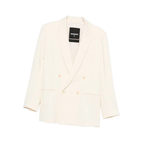 Patrizia Pepe Double-Breasted Blazer White for Women
