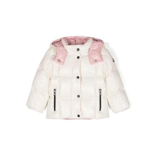 Moncler Enfant Parana Detachable-Hood Puffer Jacket White for Kids