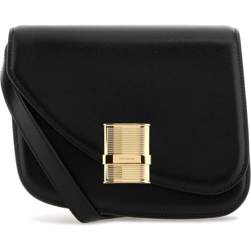 SALVATORE FERRAGAMO Ferragamo Fiamma Small Black Dappled Calf