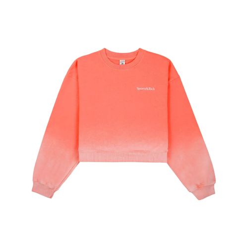 Sporty Rich Dip Dye Logo-Embroidered Sweatshirt Pink for Women