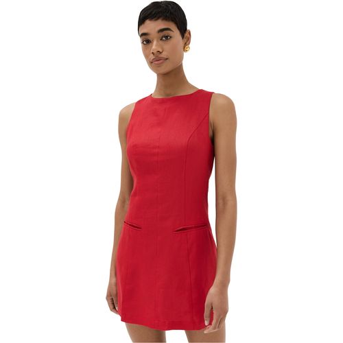 Reformation Citron Linen Dress Cherry 12 for Women