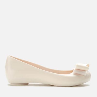 Buy Vivienne Westwood For Melissa Women S Ultragirl 22 Ballet Flats Ivory Bow Orb Uk 8 White At Goxip