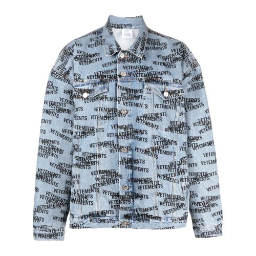 VETEMENTS Logo-Print Sport Jacket Blue for Men