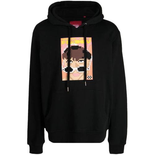 Mostly Heard Rarely Seen 8-Bit Graphic-Print Cotton Hoodie - Black 