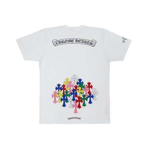 Chrome Hearts Multi Color Cross T-Shirt White for Men