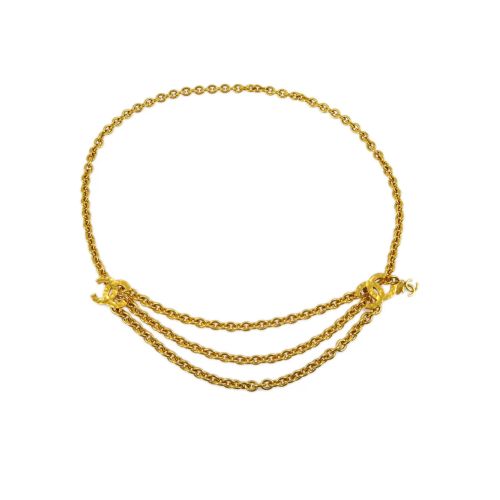 CHANEL Pre-Owned 1990-2000 Double CC Multi-Chain Belt Gold for Women