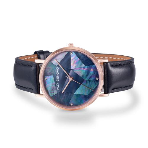 ALLY DENOVO Gaia Pearl Rose Gold Black for Women