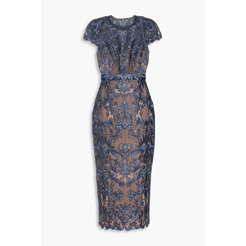 navy blue dress for baby girl Lace Guipure Sleeveless A-line Midi Cocktail Dress main image 0