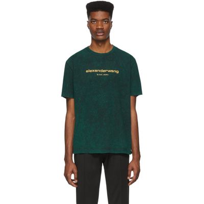 Buy Alexander Wang Green Gold Logo T Shirt For Mens At Goxip