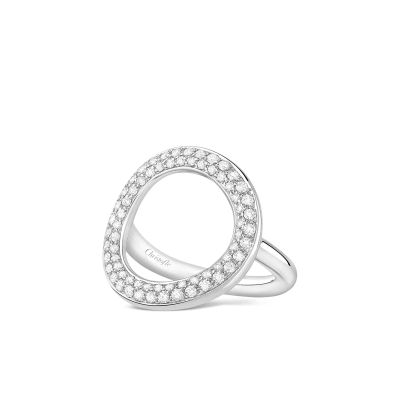 CHRISTOFLE | Christofle 18kt White Gold Idole De Christofle 66 Diamond Bridge Ring - Silver | Goxip