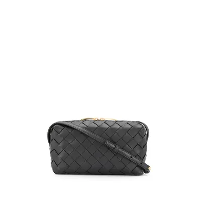 Bottega Veneta Mini Intrecciato Crossbody Bag Black At Goxip