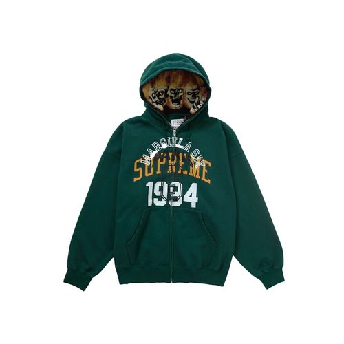 Supreme MM6 Maison Margiela Zip Up Hooded Sweatshirt Black for Men