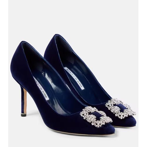 Manolo Blahnik Hangisi 90 Embellished Velvet Pumps for Women