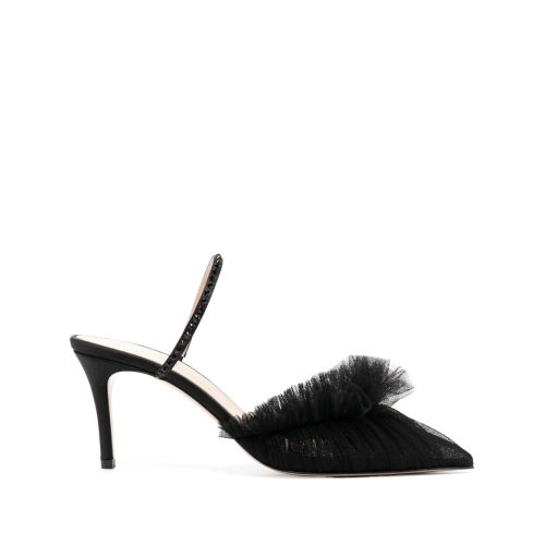 Andrea Wazen 75mm Franca Glitz Pumps Black for Women