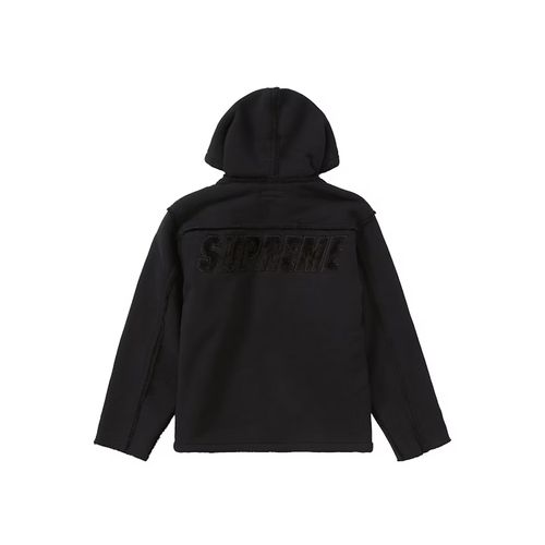 Supreme Faux Shearling Hooded Jacket Black for Men