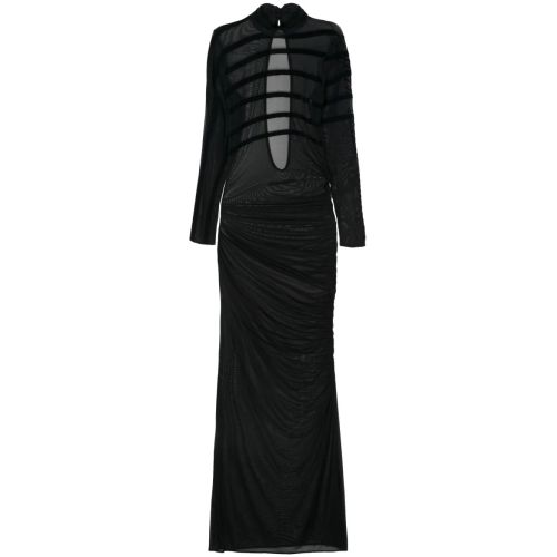 Jean Paul Gaultier Draped Mesh Dress Black - Main Image