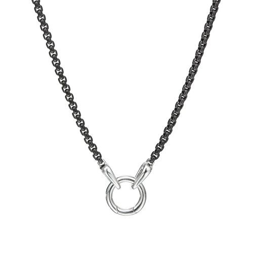 David Yurman Smooth Amulet Box Chain Necklace Black for Men