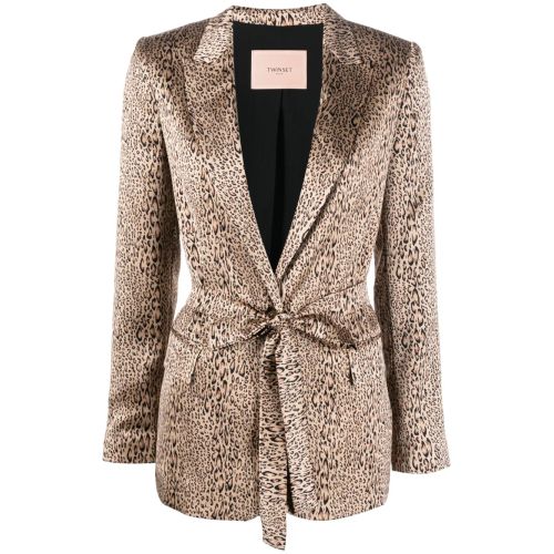 Farfetch Animal Print Womens Blazer TWINSET Cheetah-Print Belted