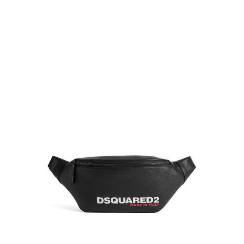DSQUARED² DSQUARED2 Logo-Print Leather Belt Bag Black for Men