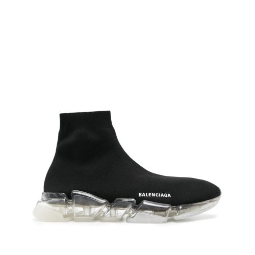Balenciaga Speed Trainer All Over Logo Black White for Men