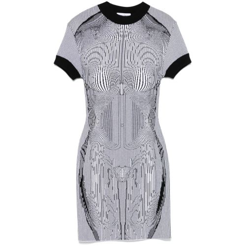 Jean Paul Gaultier Anatomy-Intarsia Mini Dress Black for Women