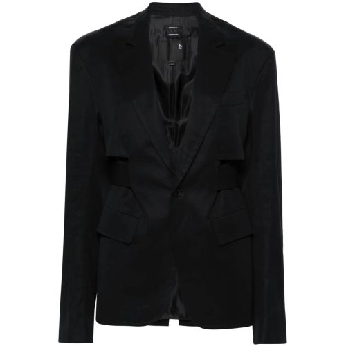 R13 Trench Vent Belted Blazer Black for Women