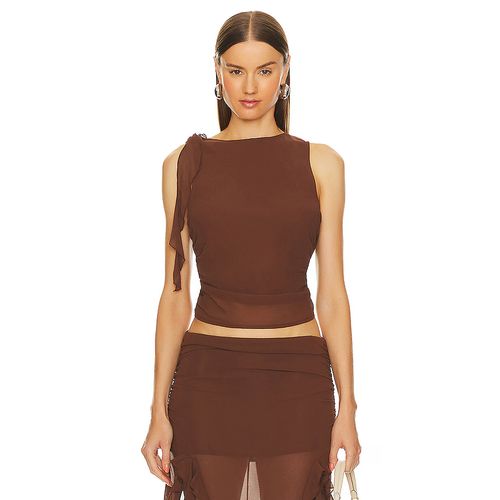 LIONESS Rendezvous One Shoulder Top In Garnet In Size
