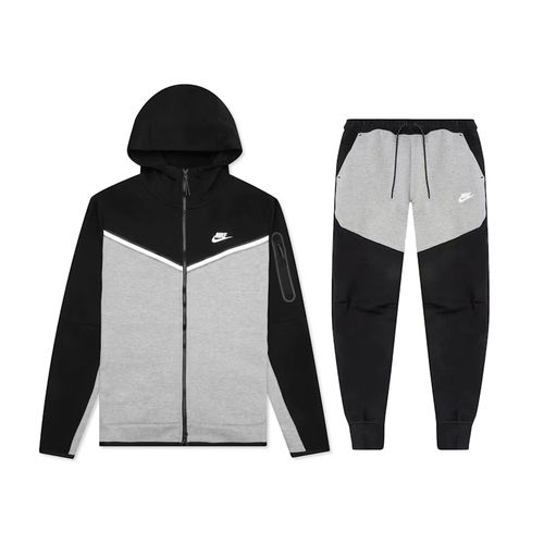 Zip Hoodie Nike Tracksuit Grey Black White Nike Sportswear Tech