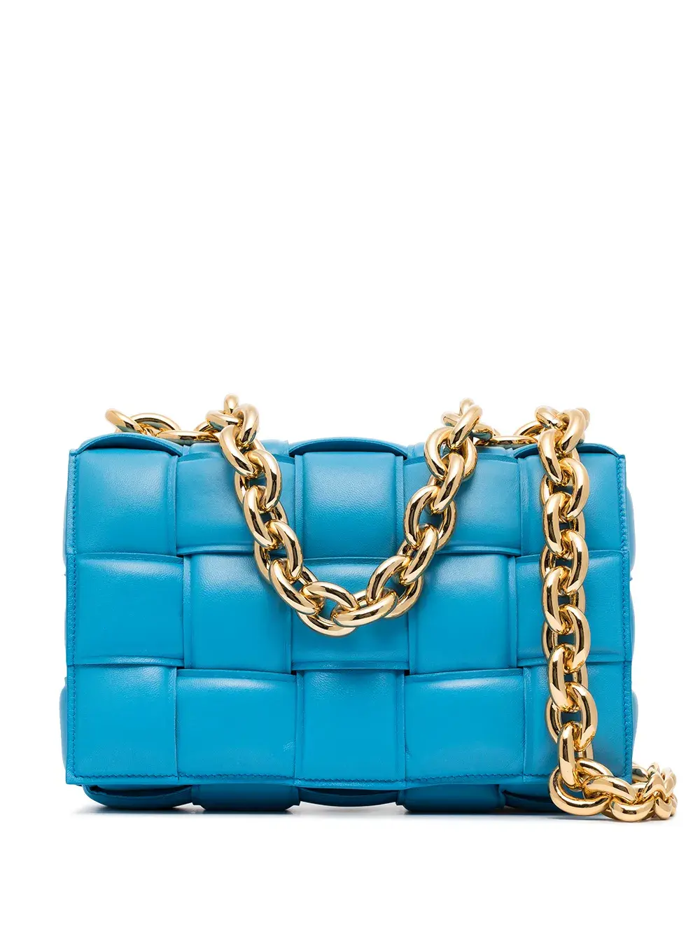 Buy Bottega Veneta The Chain Cassette Shoulder Bag Blue At Goxip