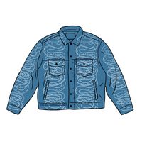 Supreme HYSTERIC GLAMOUR Snake Denim Trucker Jacket Blue - Main Image