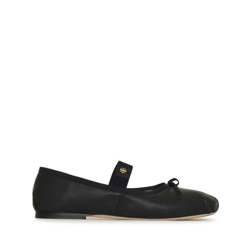 ANINE BING Nina Leather Ballerina Shoes Black for Women