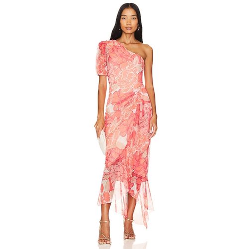 BCBGMAXAZRIA Metallic Evening Gown In Blush