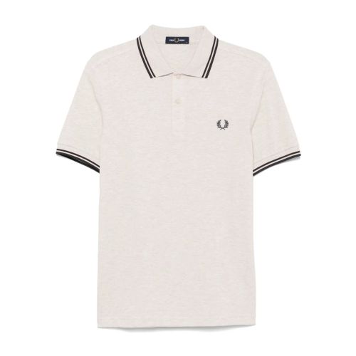 Fred Perry Embroidered-Logo Polo Shirt Neutrals for Men