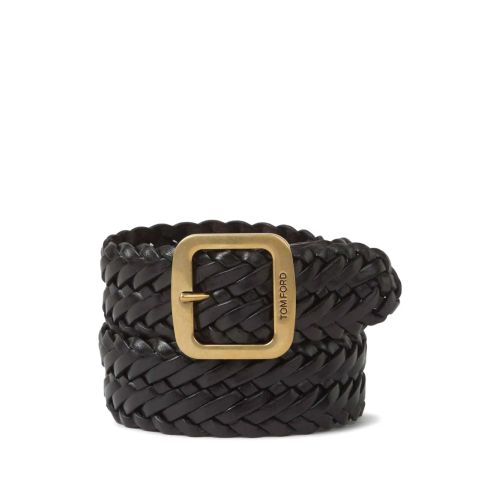 TOM FORD Braided Leather Belt Black for Men