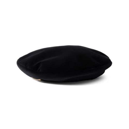 Prada Velvet Beret Black for Women
