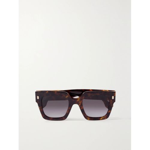 Fendi Eyewear Roma Oversized Square-Frame Tortoiseshell Acetate