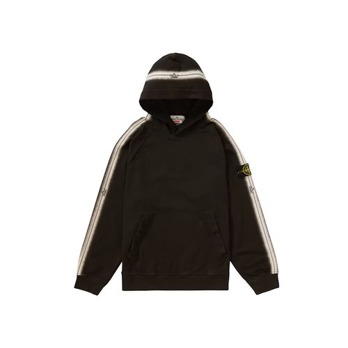 Supreme Stone Island Stripe Hooded Sweatshirt Black for Women