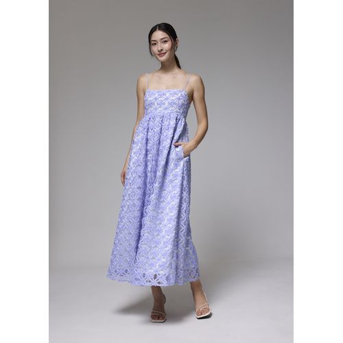 Lace Square Neck Fit Flare Maxi Dress Love, Bonito