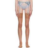 Fleur Du Mal Blue Lily Garter Belt for Women