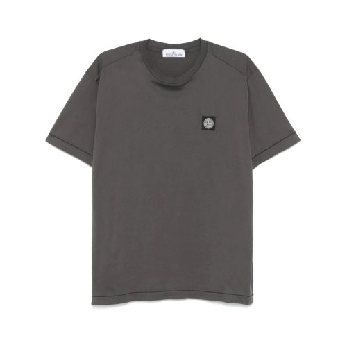 Stone Island Compass-Patch Cotton T-Shirt Grey for Men