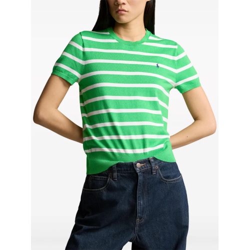Polo Ralph Lauren Striped Short-Sleeve Knitted Top Green for Women