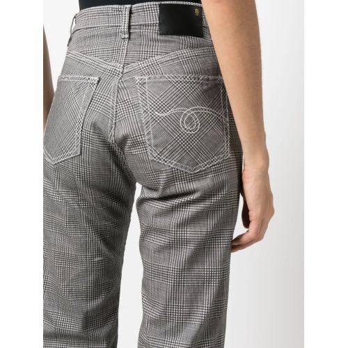 R13 Jane Jean Plaid Straight-Flared Jeans Black for Women