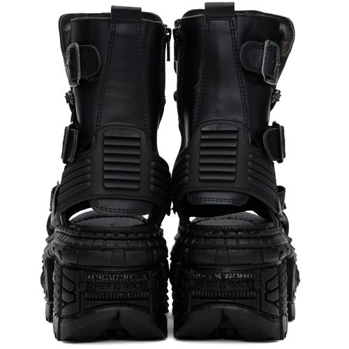 VETEMENTS Black New Rock Edition Leather Boots for Men