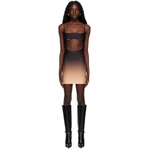 mugler black mini dress Mugler Grommet-Detail Mini Dress in Black LADIES – Afashionistastore main image 0