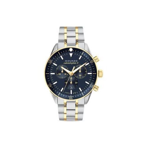 stainless steel calendoplan movado