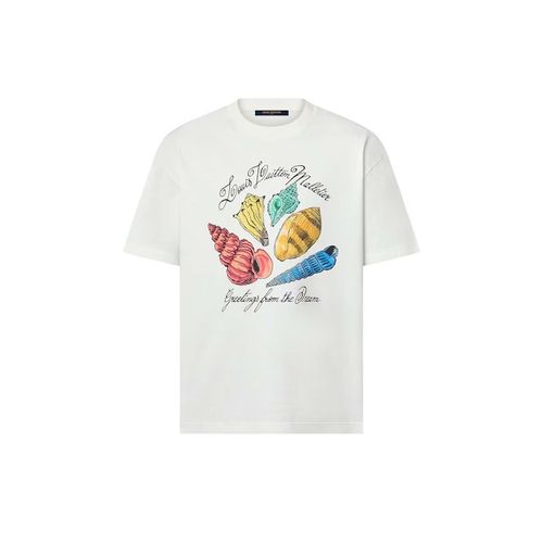 Louis Vuitton Printed Short-Sleeved Cotton T-Shirt Milky White
