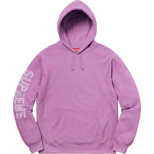 Supreme Sleeve Embroidery Hooded Sweatshirt Violet for Women